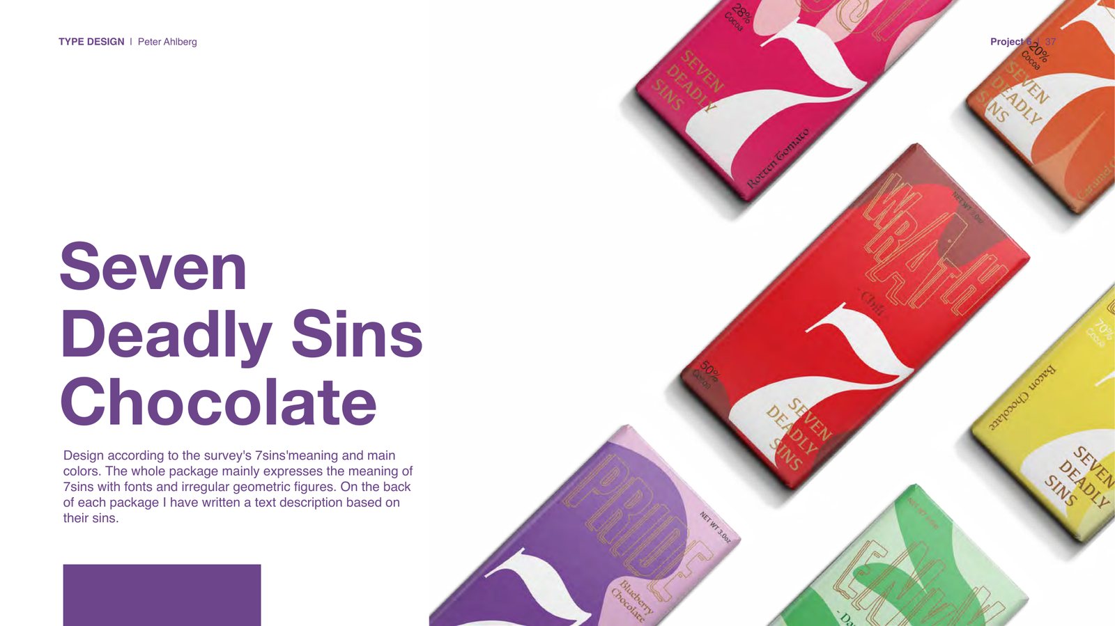Seven Deadly Sins Chocolate packaging